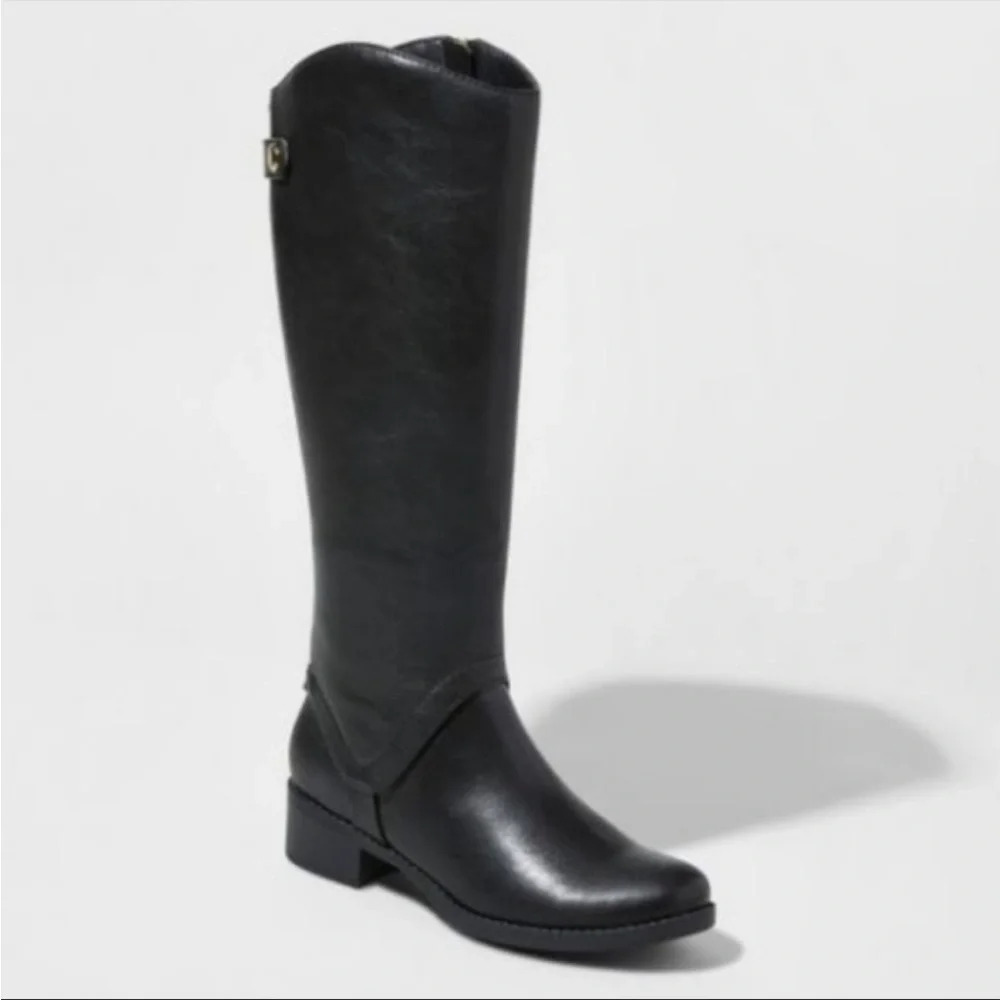 Merona Bridgette black leather boots